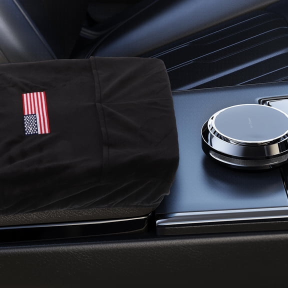 BESTYASH Car Center Console Cover Black Lint Material Armrest Protector with Storage Pocket