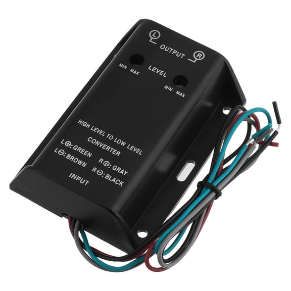 BESTYASH Black Car Audio Converter with Bass Boost, Universal Compatibility for Vehicle , Speakers, and Sound Systems