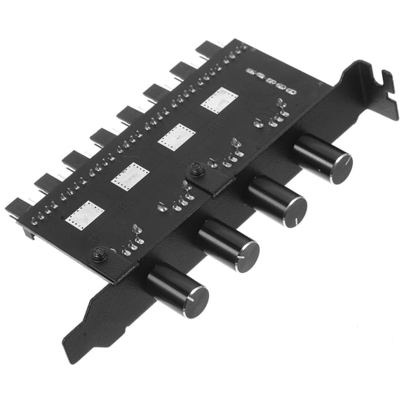 BESTYASH Black Computer Cooling Fan Hub with Adjustable Speed Control and Multi-Fan Synchronization for Efficient Cooling