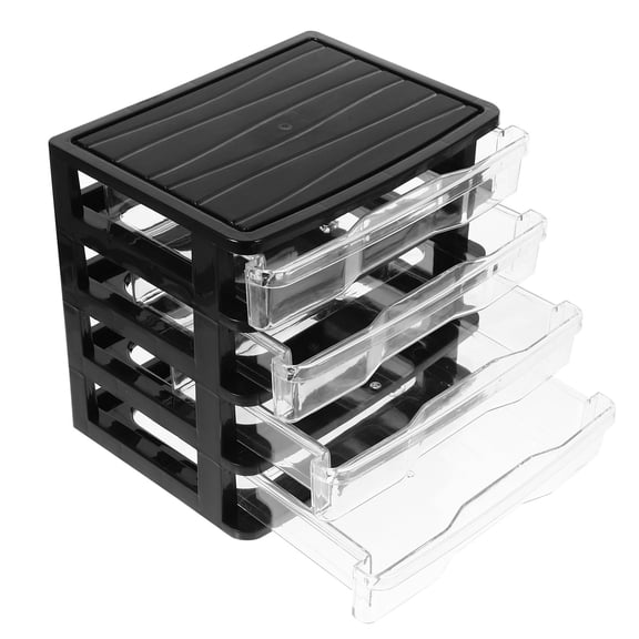 BESTYASH Black Desktop Storage Drawers Organizer Box with Separate Layers for Files and Accessories