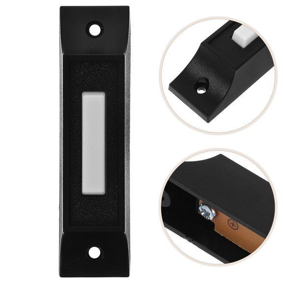BESTYASH Black Doorbell Switch Wired Push Button Replacement Compatible with Most Wired Systems
