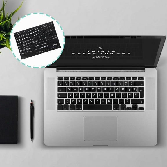 BESTYASH Black Keyboard Label Stickers for English Computer and Laptop Keyboards, Replacement Decals