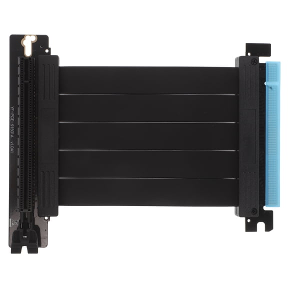 BESTYASH GPU Extension Riser Cable Black Full Speed Flexible Copper Ribbon for Vertical PCIe Slot Mounting