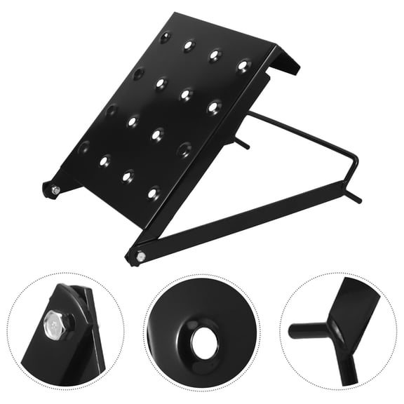 BESTYASH Black Foldable Ladder Platform Stable Heavy Duty Iron Steady Platform for Extension Ladders