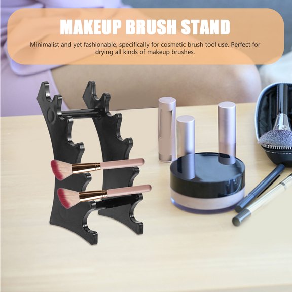 BESTYASH Black Makeup Brush Holder for Home Use Lightweight Cosmetic Brush Drying Rack Organizer
