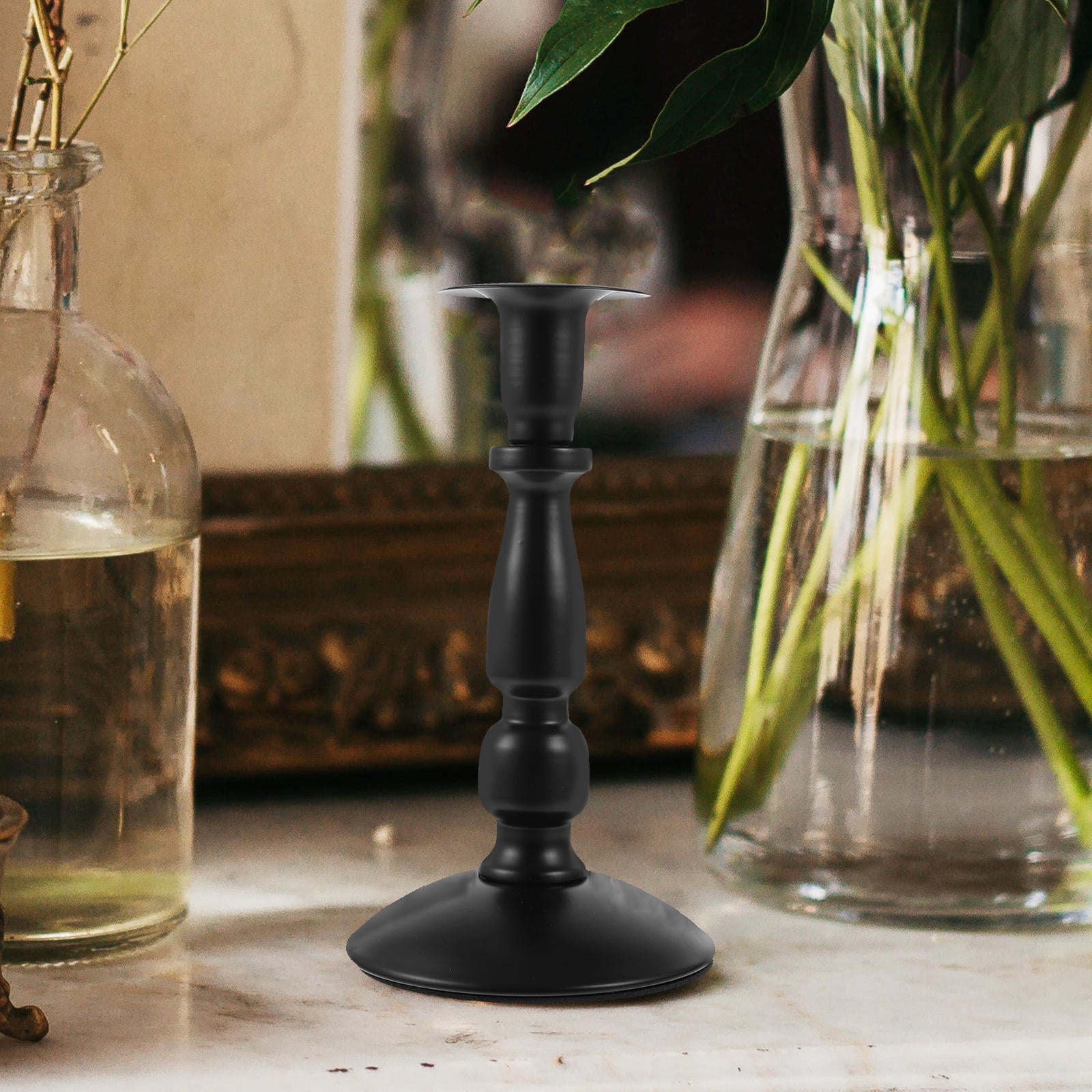 BESTYASH Black Metal Candlestick Holder for Table Centerpiece Wedding