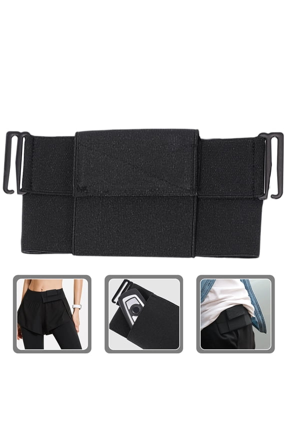 Black Nylon Sports Mobile Wallet Lightweight Running Bag Breathable Convenient Waist Pouch