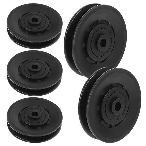 BESTYASH 5Pcs Black Gym Pulley Wheel Cover Protective Sleeve for Fitness Equipment