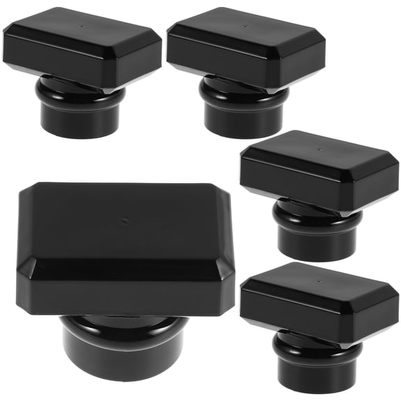 BESTYASH Black Plastic Perfume Bottle Cap for Replacement LeakProof Seal Easy Open Travel Use 5pcs Set