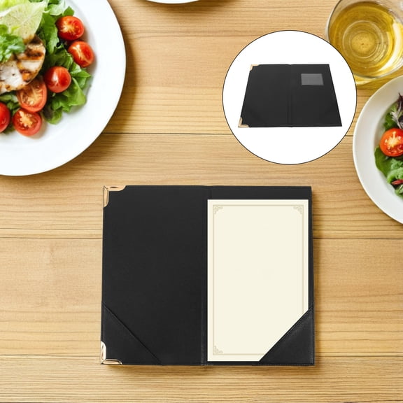 BESTYASH Hotel and Cafe Menu Organizer Black with Hard Support for Home Restaurant Use