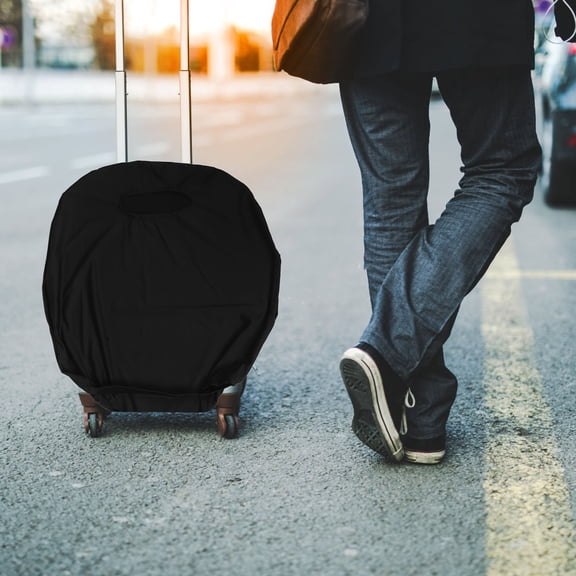 BESTYASH Black Stretchable Suitcase Cover Protective Luggage Wrap for Travel and Home Use