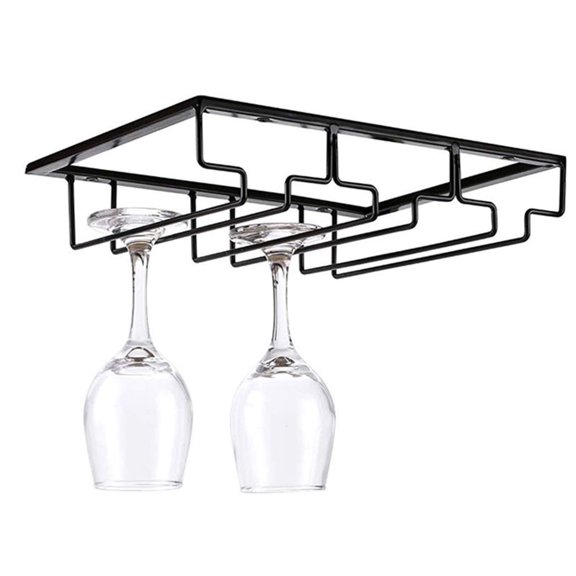BESTYASH Black Three Slot Rack Hanger for Bar Storage of Beer and Beverage Cups Organize Your Goblets Easily