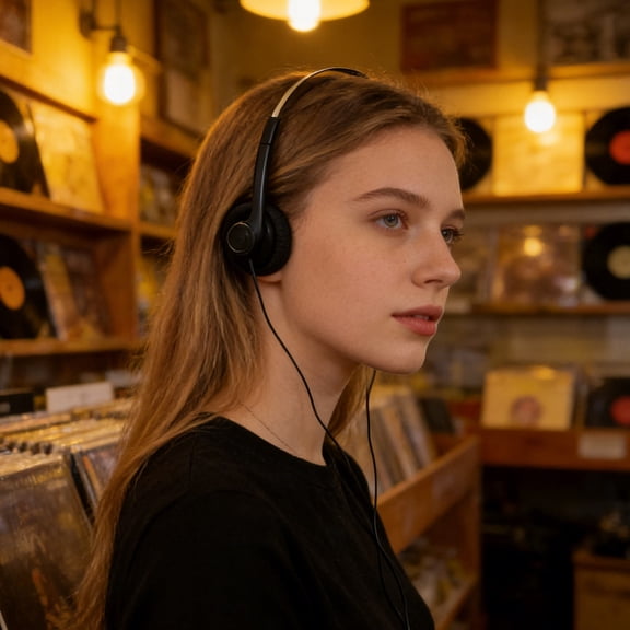 BESTYASH Black Vintage Wired Over Ear Headphones for Clear Audio and Comfortable All Day Wear