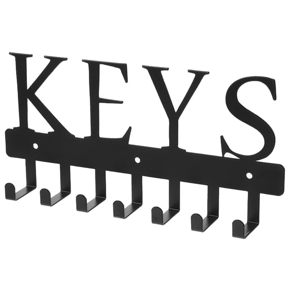 BESTYASH Black Wall Mount Key Holder Rack with Sturdy Iron Hooks for ...