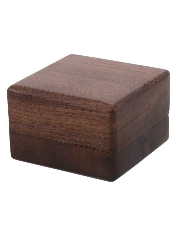 Light Brown Wooden Cufflink Organizer Black Walnut for Travel and Storage