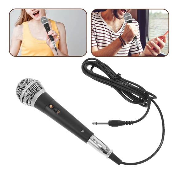 BESTYASH Black Wired Vocal Microphone with Plug-in Cable for Karaoke, Conferences, and Professional Sound Recording