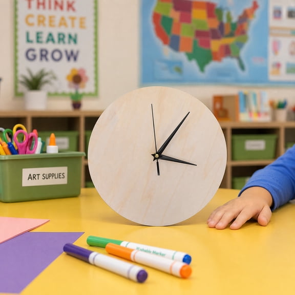 BESTYASH Round Blank Wooden Clock Face Dial for Custom Wall Clock Crafting Projects and Home Decor