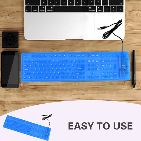 BESTYASH Foldable Silicone Roll-Up USB Keyboard, and Portable with Washable Design for Home and Office Use