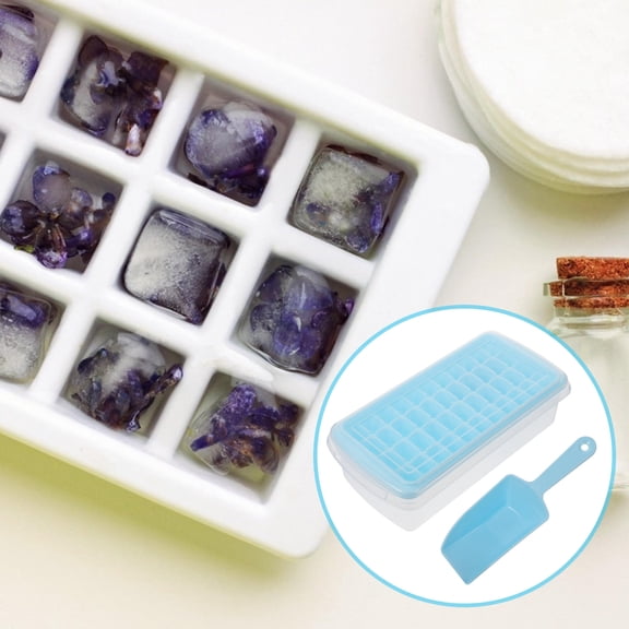 BESTYASH Blue Silicone Ice Cube Tray with Easy Demoulding for Home Use, Made of PP Plastic, 1 Set