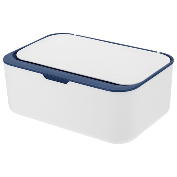 BESTYASH Blue Tissue Box for Car with Lid Portable Reusable Wipe Container for Storage and Easy Access