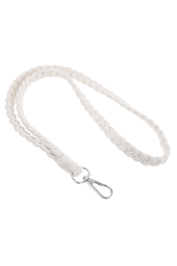 Handwoven Macrame Keychain with Cotton Rope Boho Style Wrist Strap for Keys and Accessories