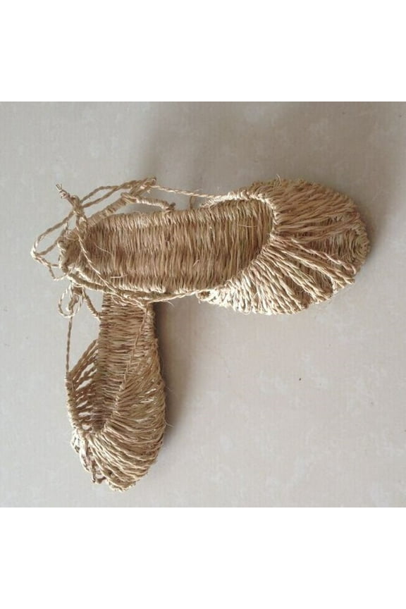 Braided Outdoor Slippers Grass Shoes Durable Comfort 1 Pair for Beach Use