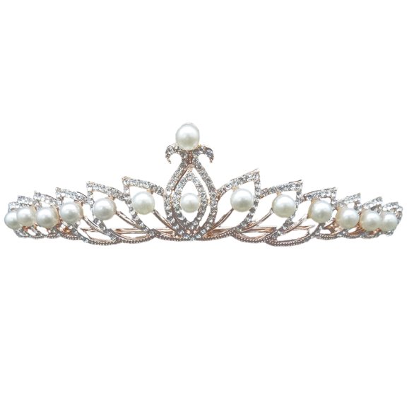 BESTYASH Bridal Crown in Plated Silver Alloy with Rhinestones for Wedding and Party Decoration