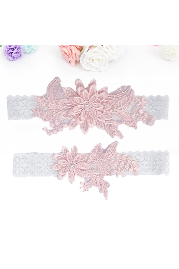 Bridal Leg Ornament Rhinestone White 2 Pieces Wedding Accessories Elegant Decoration