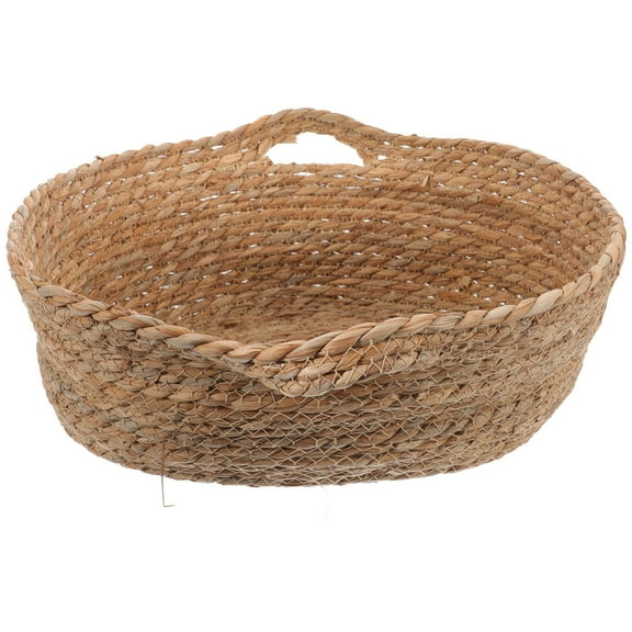 BESTYASH Brown Straw Woven Cat Bed Nest with Texture and Natural Air Circulation for Rest