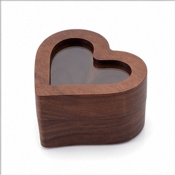 BESTYASH Brown Wooden Rings Storage Tray for Jewelry Desktop Organizer and Display