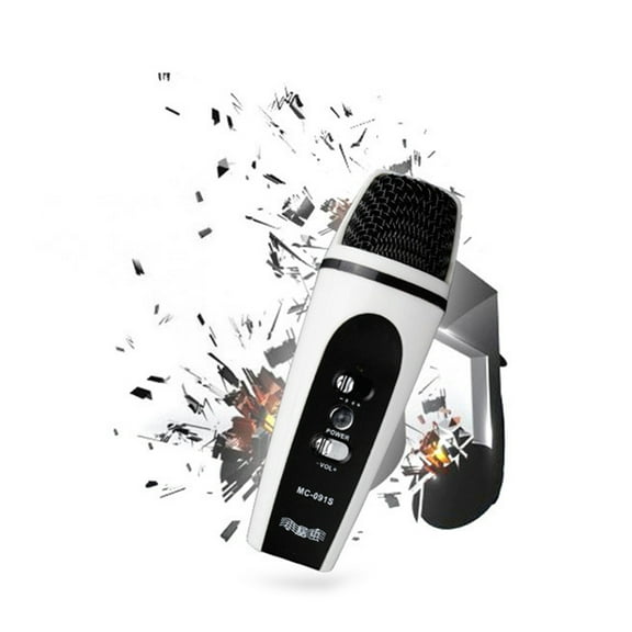 BESTYASH Capacitive Recording Microphone White with Synchronization Monitor for Singing