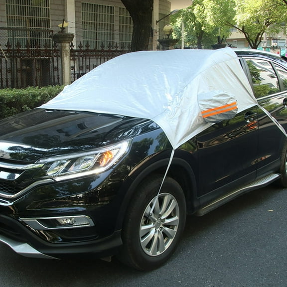 BESTYASH Car Windshield Sunshade Cover for Snow and Frost Protection Easy to Clean Silver Color