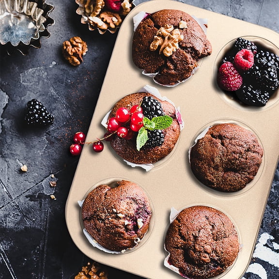 BESTYASH Carbon Steel Muffin Pan Model Tools Golden 1Pcs