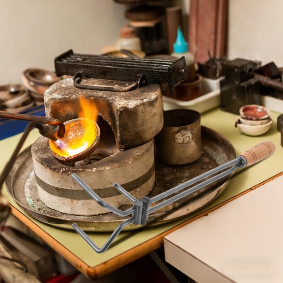 BESTYASH Casting Metal Tools Crucible Clamp Tongs with Ergonomic Design for Safe Metal Pouring