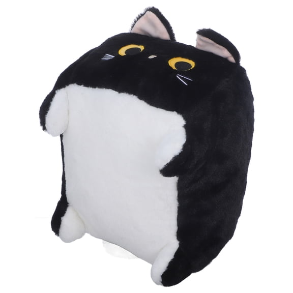 BESTYASH Cat Doll Cube Toy in Black with PP Cotton Filling - Decorative Cat Shaped Plush, 1 Piece