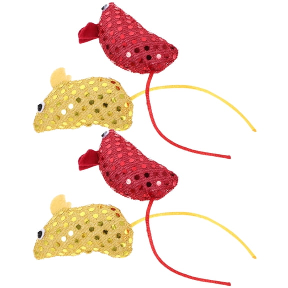 BESTYASH 4Pcs Cat Mouse Toy Assorted Color Shiny Fabric Indoor Cats Entertainment