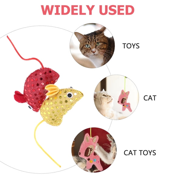 BESTYASH 4Pcs Cat Mouse Toy Assorted Color Shiny Fabric Indoor Cats Entertainment