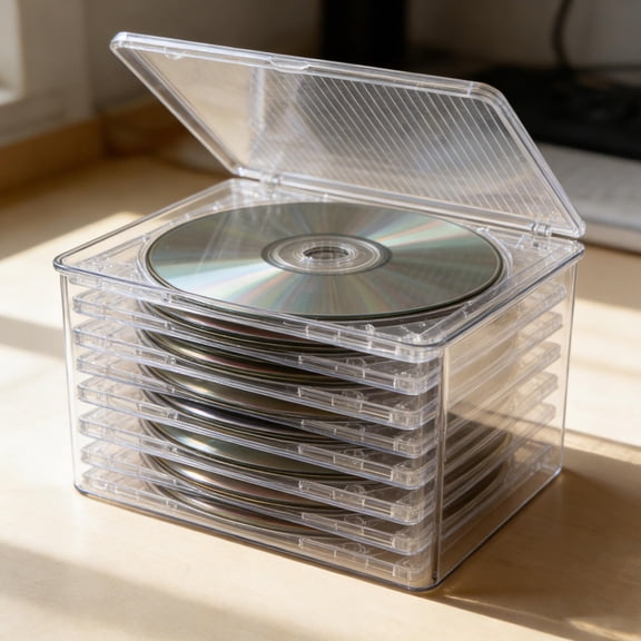 BESTYASH Cd Storage Organizer Box Transparent with Large Capacity for Dvds and Music Discs