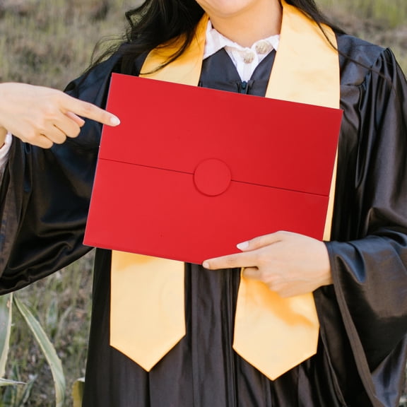 BESTYASH Red Tri-Fold Certificate Protector with Elegant Paper Design, Decorative Cover for Documents, 1 Set