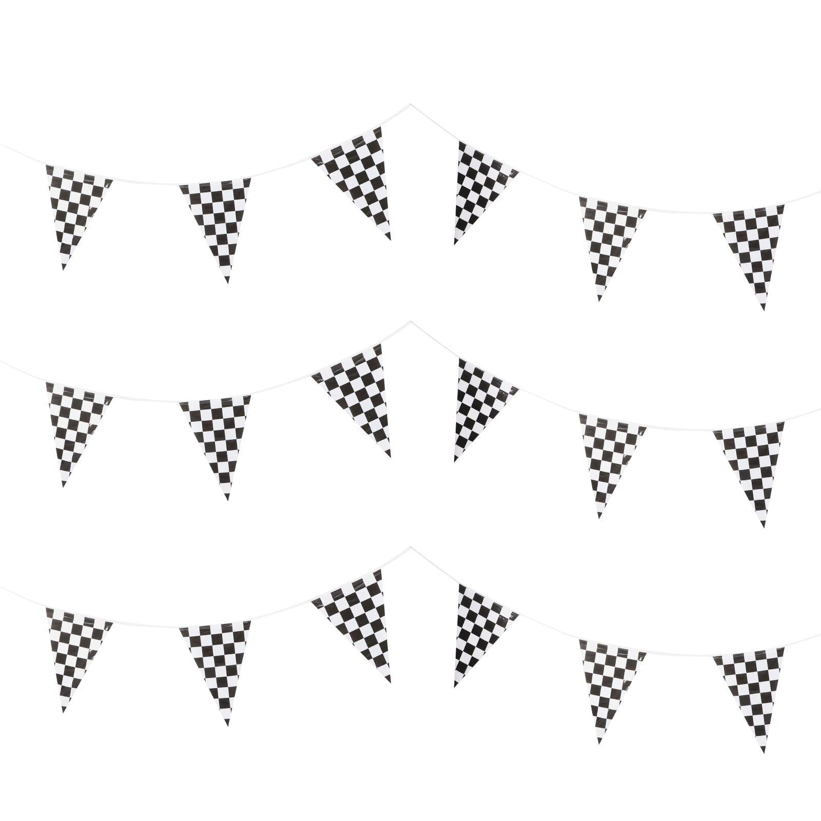 Blue Checkered Race Car Party Decorations - 3 Pack Triangle Banners, 9.8 Ft Each, For Racing Theme Birthday - View #13