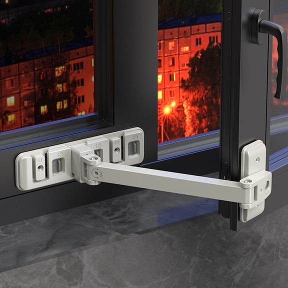 BESTYASH Children Safety Window Lock Safety Lock White Adjustable Strap for Caregivers 1Pack