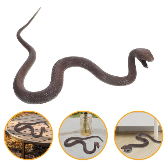 BESTYASH Chocolate Color Lifelike Snake Figurine Flexible Tpr Material for Pranks and Decor