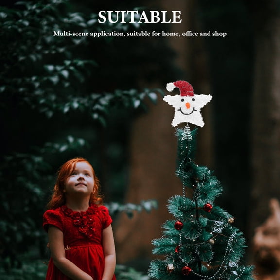 BESTYASH 3D Star Ornament Tree Topper White Metal Holiday Atmosphere Enhancement 1Pcs For Office Decorators