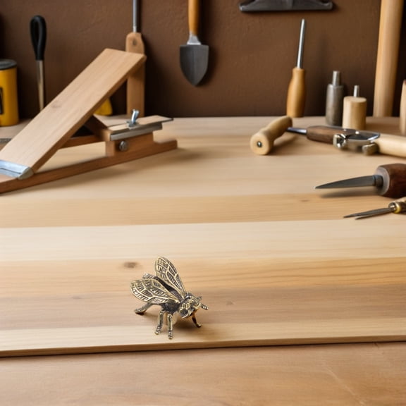 BESTYASH Classic Vintage Brass Door Knobs Bee Shape Drawer Pulls Durable Metal Cabinet Handles