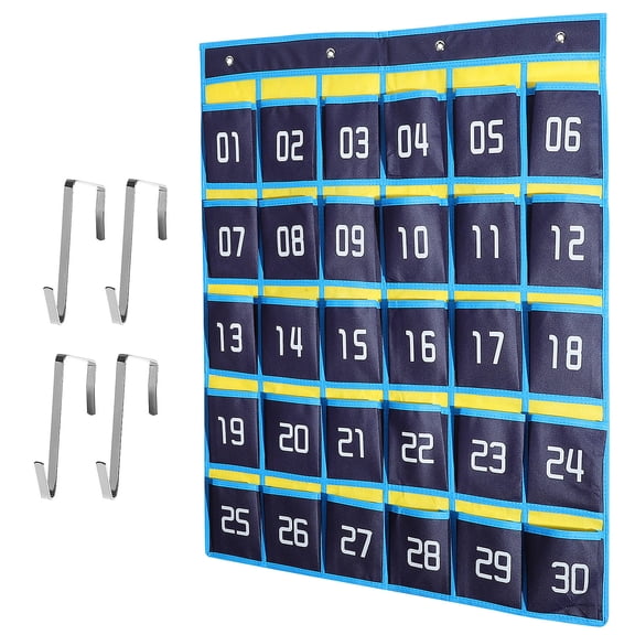 BESTYASH Classroom Organizer Numbered Pocket Organizer Nonwoven Fabric Phone Holder for Classroom 1 Set