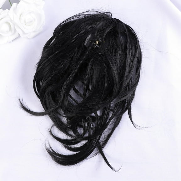 BESTYASH Ponytail Wigs for Women Black Fiber 1Pcs