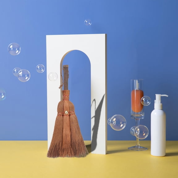 BESTYASH Cleaning Dust Brush Small Whisk Broom Palm Fiber for Home 1Set