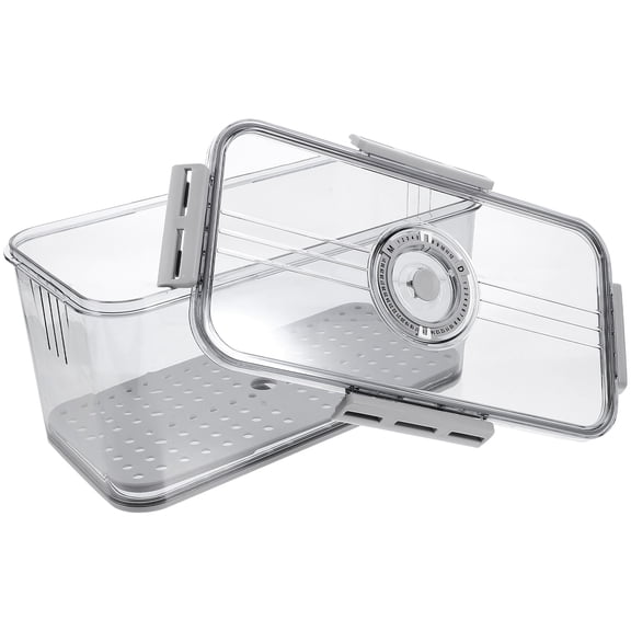 BESTYASH Clear Bread Box with Timer Lid Airtight Plastic Container for Fresh Fruit and Vegetable Storage