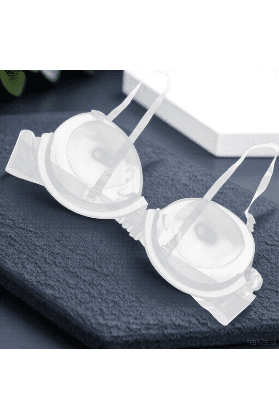 Clear Push Up Bra with 3 Quarter Cups Adjustable Strap Invisible Plastic Material