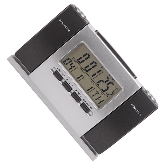BESTYASH Clock Digital Projection Alarm Function Indoor Temperature Display 1Pack